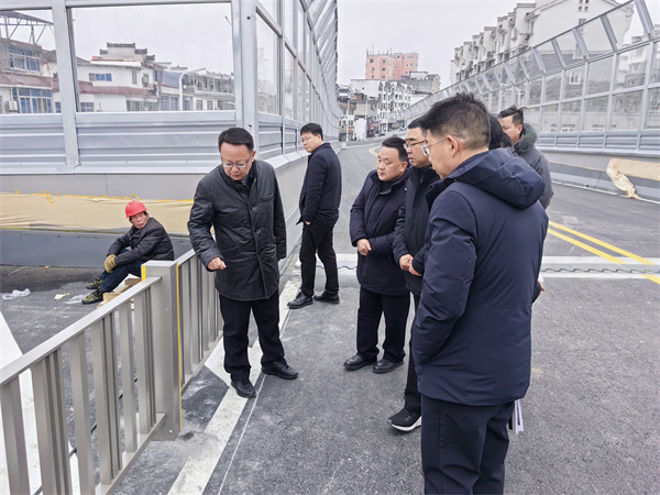 1月20日，汪凱書記到跨鐵路橋項(xiàng)目進(jìn)行調(diào)研，洪董、張總陪同。.jpg